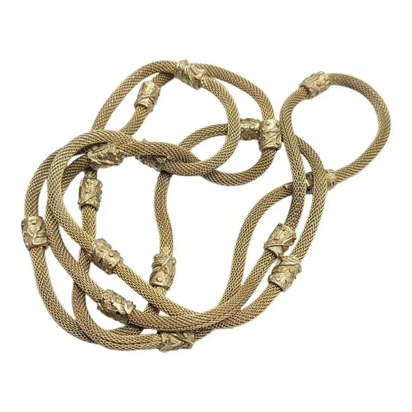 Vendome 61" Extra Long Ornate Gold Tone Metal Flapper Inspired Necklace - Picture 6 of 6